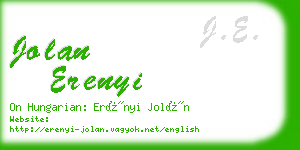 jolan erenyi business card